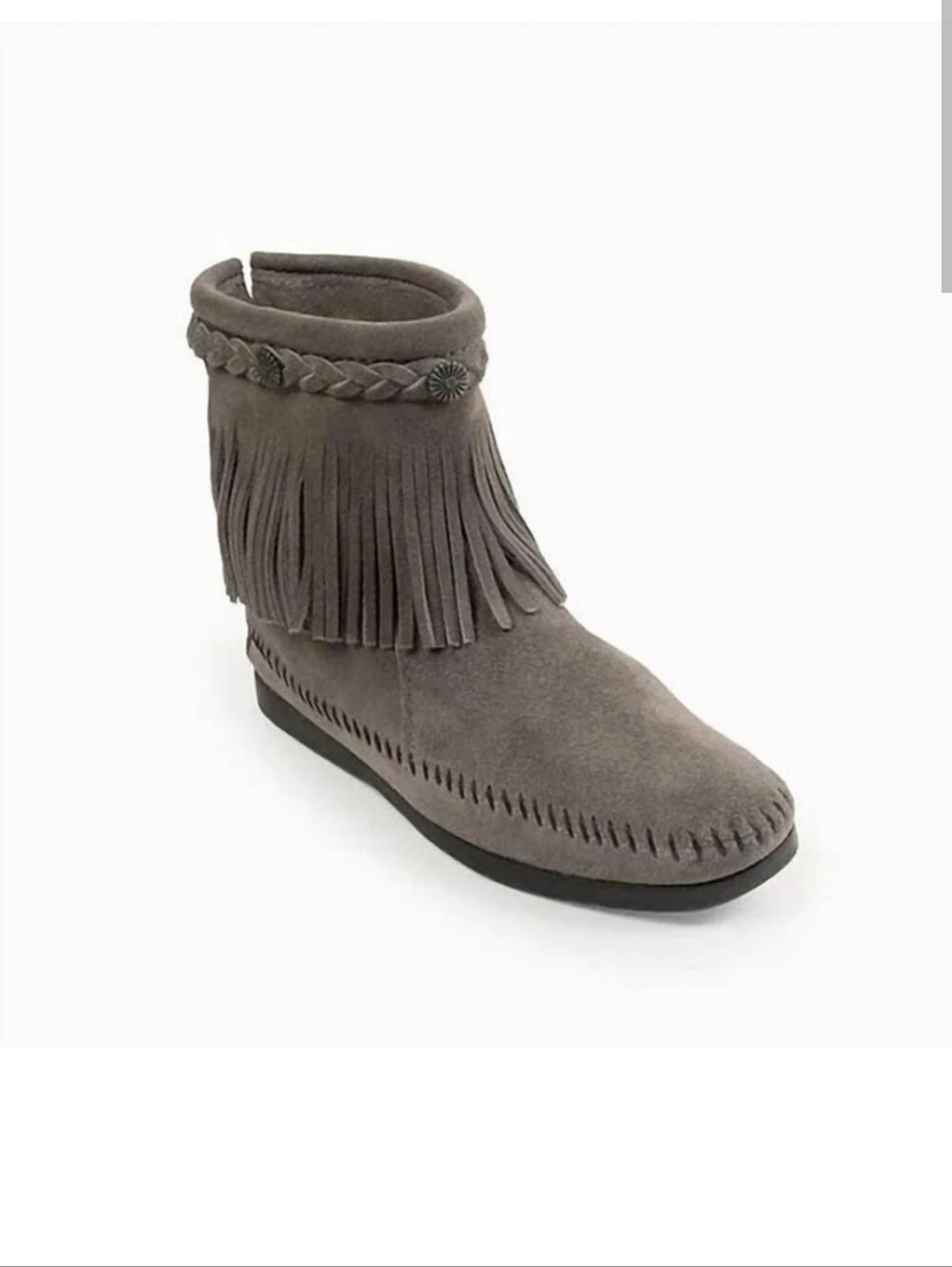 Minnetonka Black and Brown Ankle Booties